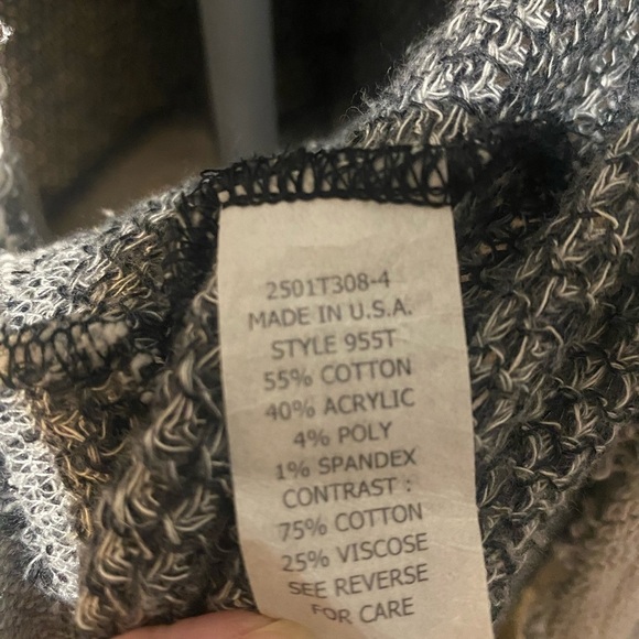 Trouble At The Mill Women's XL Charcoal Long Open Front Cardigan Sweater - Picture 7 of 8